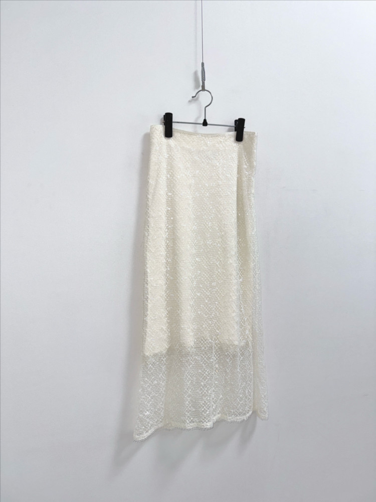 타임 아이보리 레이스 시퀸 스커트 이미지