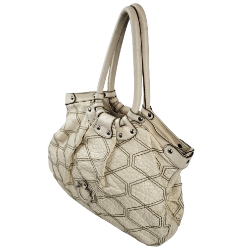 정품 페라가모 간치니 페블가죽 스티치 숄더백 이미지