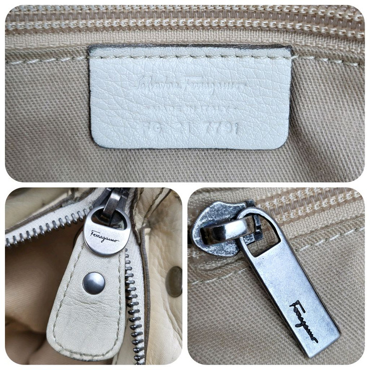 정품 페라가모 간치니 페블가죽 스티치 숄더백 이미지