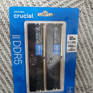 [미개봉 새상품] 마이크론 Crucial 32GB DDR5 RAM 키트 (2x16GB), 4800MHz CL40 이미지