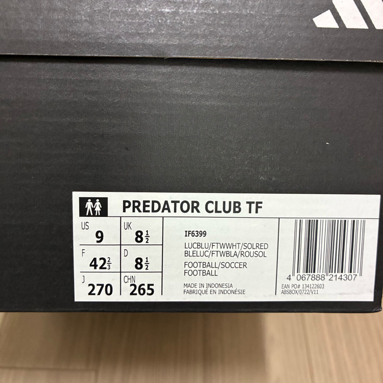풋살화270 아디다스 프레데터 클럽 새상품 이미지