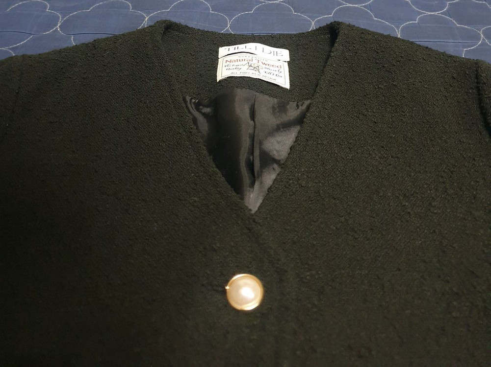 (24ss) 틸아이다이 카라리스 진주버튼 트위드 반팔자켓 블랙 (S 이미지