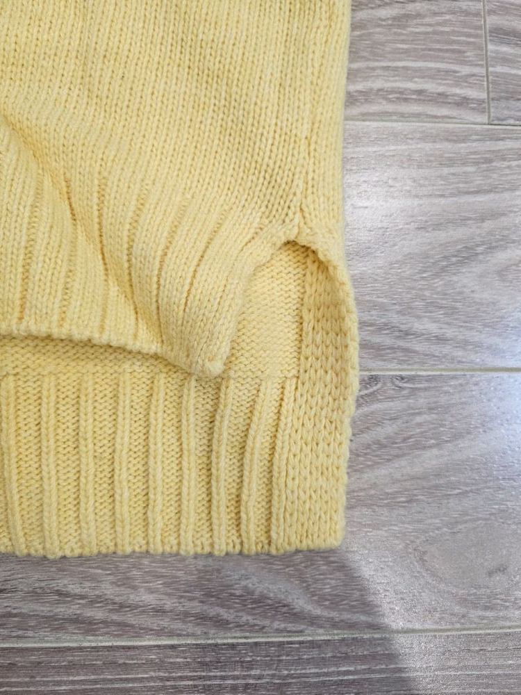 르꼬르망 옐로우 세일러카라 니트 가디건. 프리사이즈 이미지