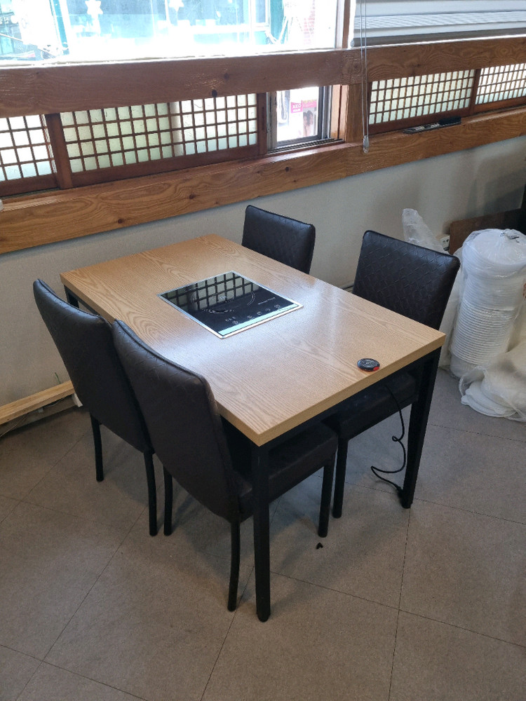 중규 .인덕션테이블의자세트.4인용 식당테이블세트 이미지