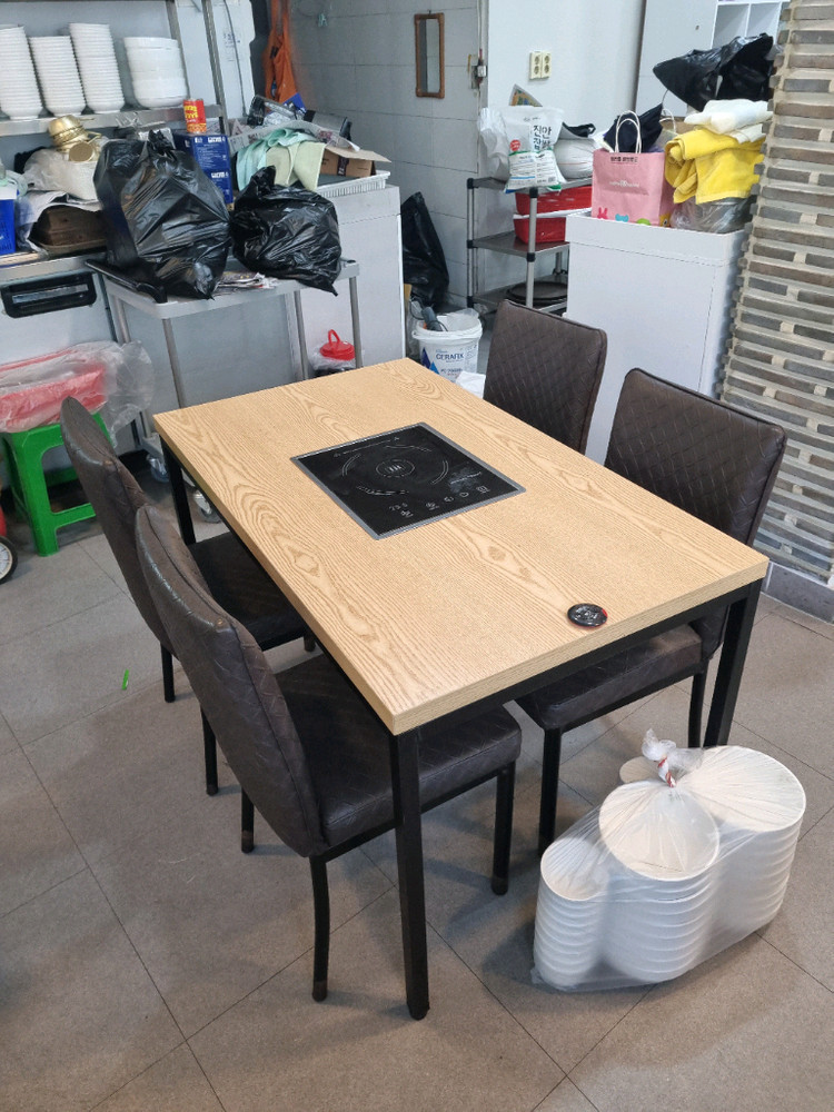 중규 .인덕션테이블의자세트.4인용 식당테이블세트 이미지