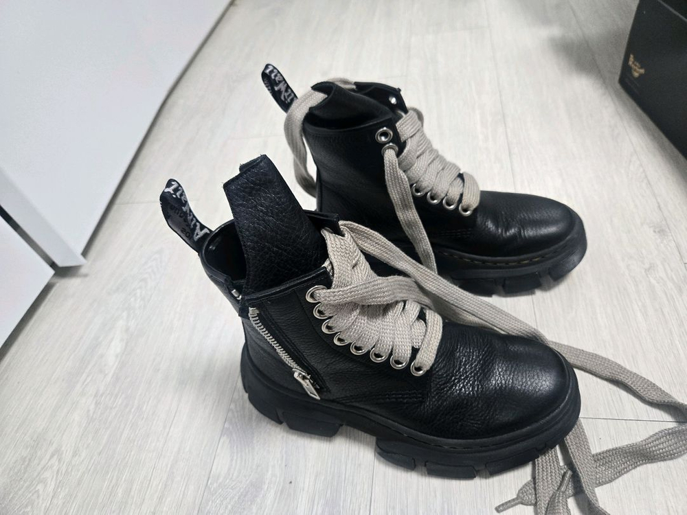 닥터마틴 x 릭 오웬스 1460 DMXL 점보 레이스 부츠 블랙 UK6 (250) 이미지