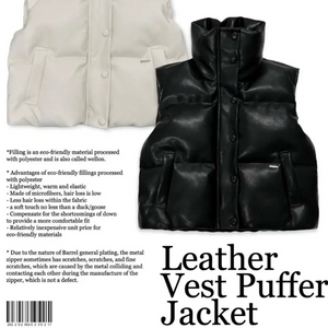 페일제이드 레더 패딩조끼 베스트 푸퍼 블랙 이미지