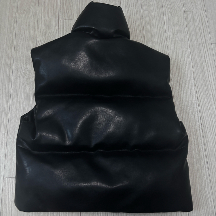 페일제이드 레더 패딩조끼 베스트 푸퍼 블랙 이미지
