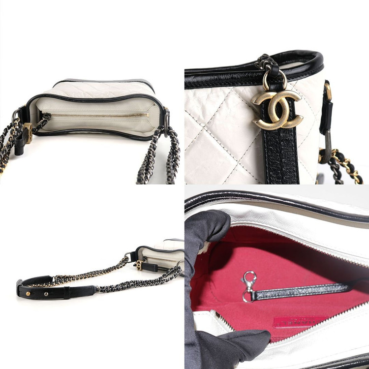 [중고명품다올] 샤넬 가브리엘 호보백 스몰 화이트 블랙 숄더백 25번대 A91810 이미지