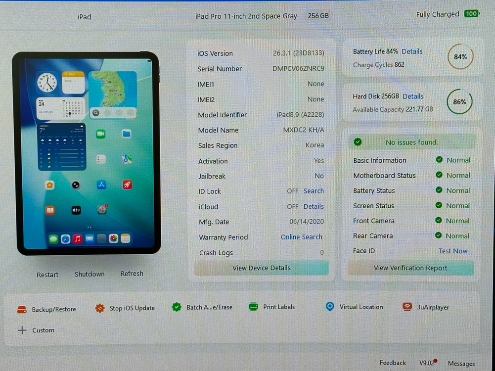 아이패드 프로 11인치 2세대 256G 그레이 + 애플펜슬 2세대 이미지
