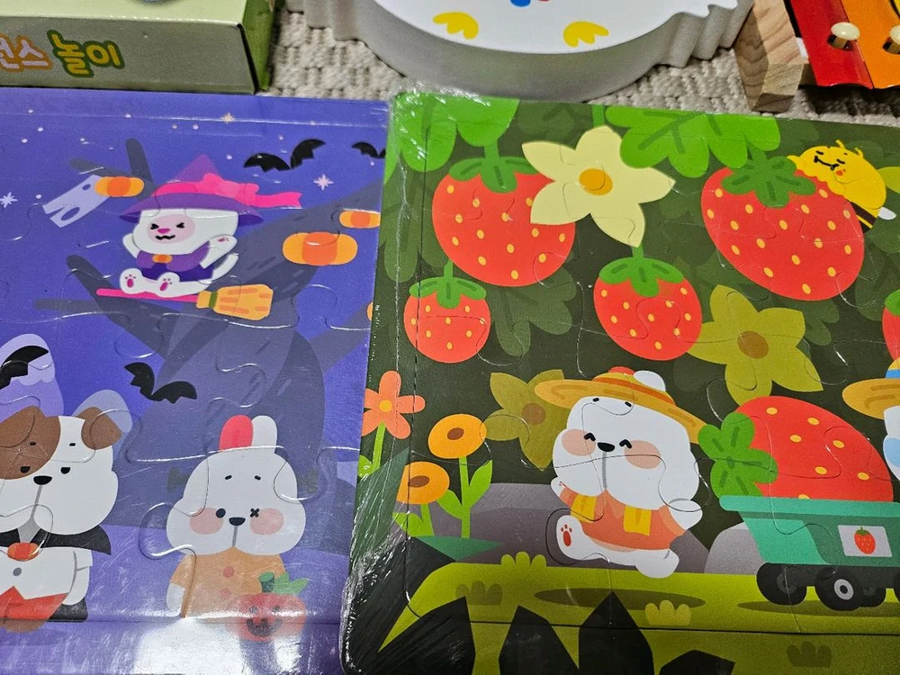 [일괄 택포]밀크티아이 알파벳 퍼즐 새 상품 + 단어 낱말장+ 원목교구와 퍼즐 이미지