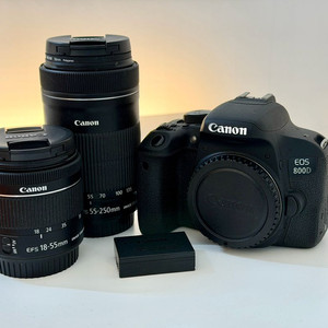 캐논 EOS800D+ 렌즈2개 18-55mm, 55-250mm 이미지