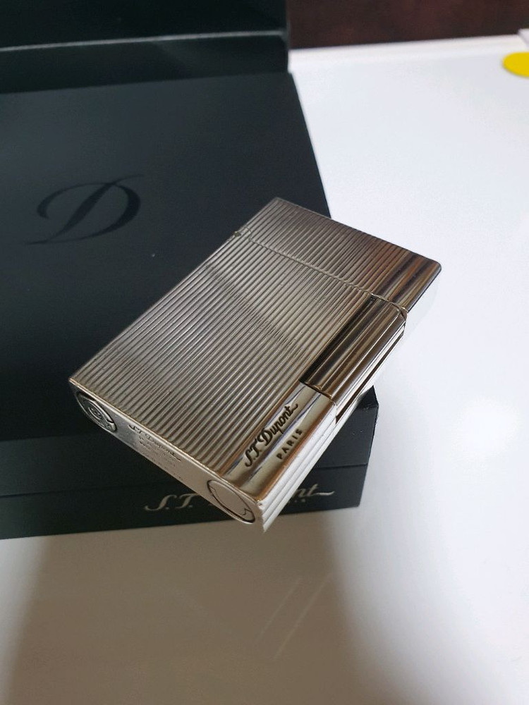 [정품,풀세트] 듀퐁라이터 라인2 ca18137 개츠비 실버 듀퐁 라이타 이미지