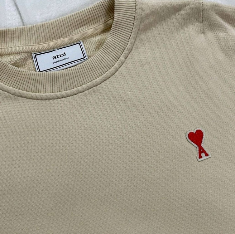 아미 크롭 여성 맨투맨 스웻 셔츠 이미지