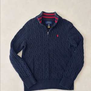 (백화점판) 폴로 케이블 반집업 니트 보이즈 L (여성55가능) 이미지