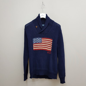 폴로 랄프로렌 성조기 숄카라 니트 스웨터 M사이즈 이미지