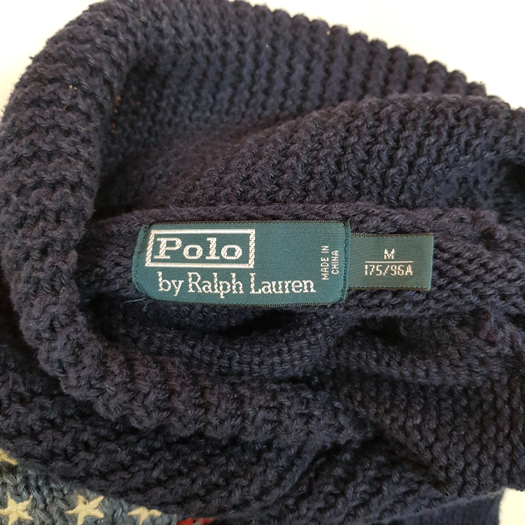 폴로 랄프로렌 성조기 숄카라 니트 스웨터 M사이즈 이미지