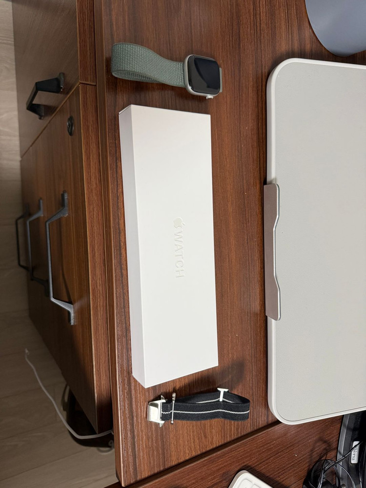 애플워치 42mm GPS 실버 + 나일론 밴드 이미지