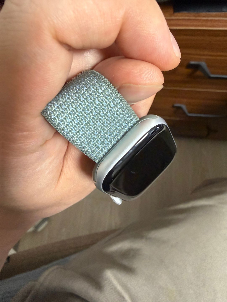 애플워치 42mm GPS 실버 + 나일론 밴드 이미지