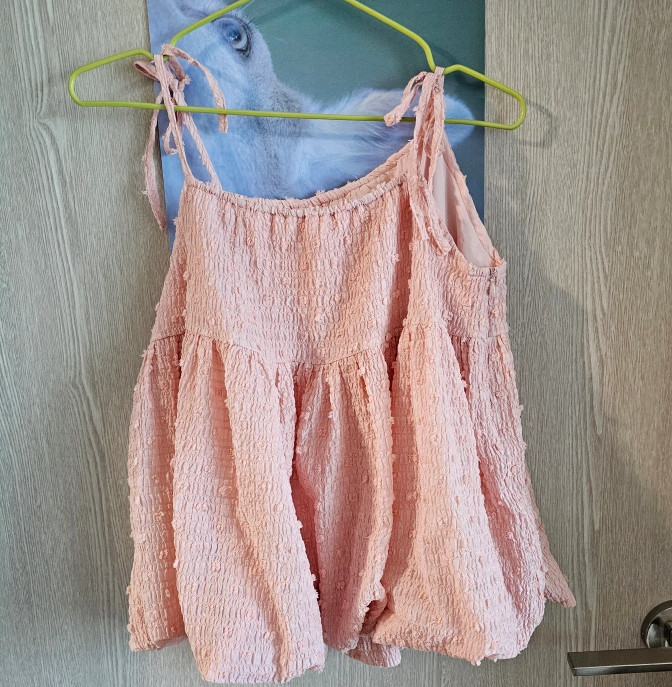 아이링마켓 제작 볼륨 나시 블라우스 핑크 이미지