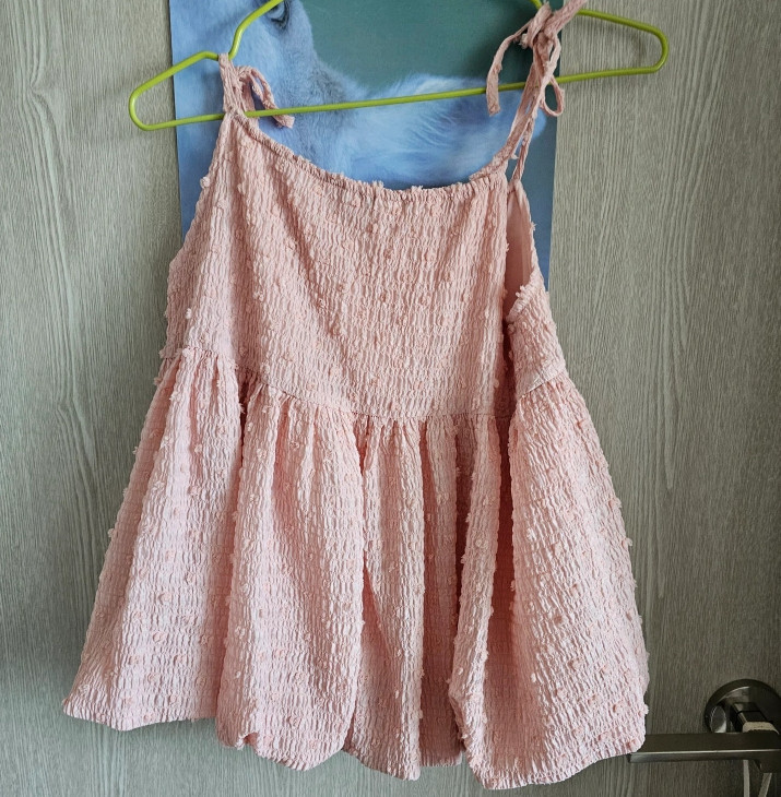 아이링마켓 제작 볼륨 나시 블라우스 핑크 이미지