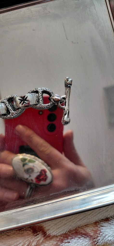 십자가 패턴 체인 팔찌 이미지