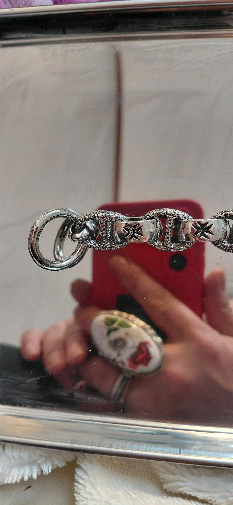 십자가 패턴 체인 팔찌 이미지