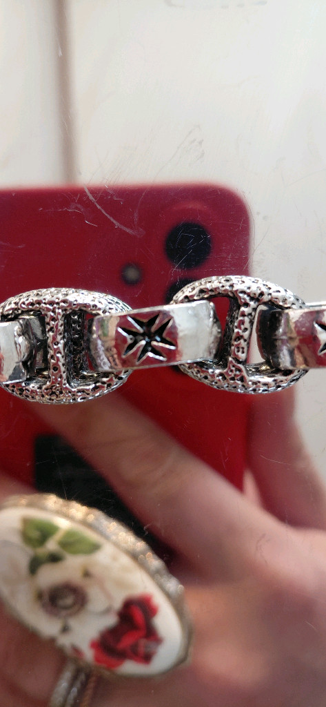 십자가 패턴 체인 팔찌 이미지