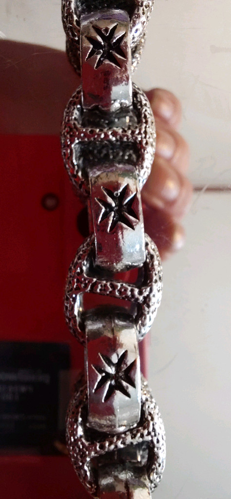 십자가 패턴 체인 팔찌 이미지