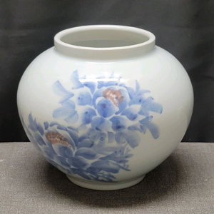 봉환요 백자 청화 모란문호 도자기 이미지