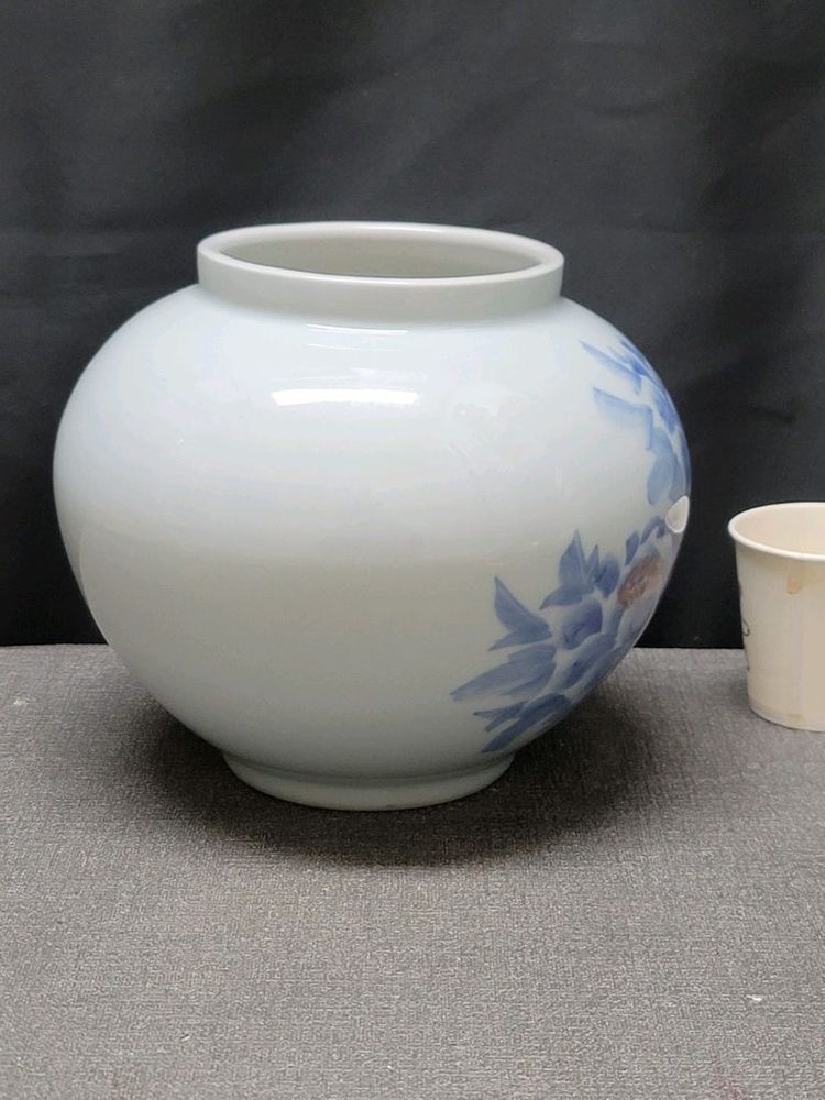 봉환요 백자 청화 모란문호 도자기 이미지