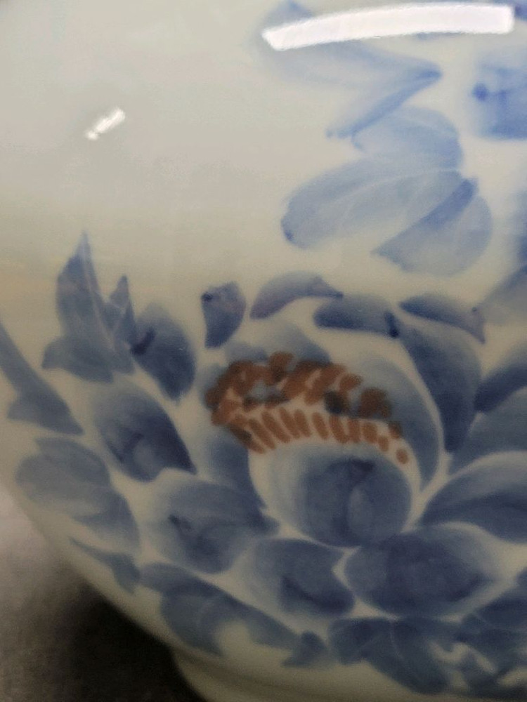 봉환요 백자 청화 모란문호 도자기 이미지