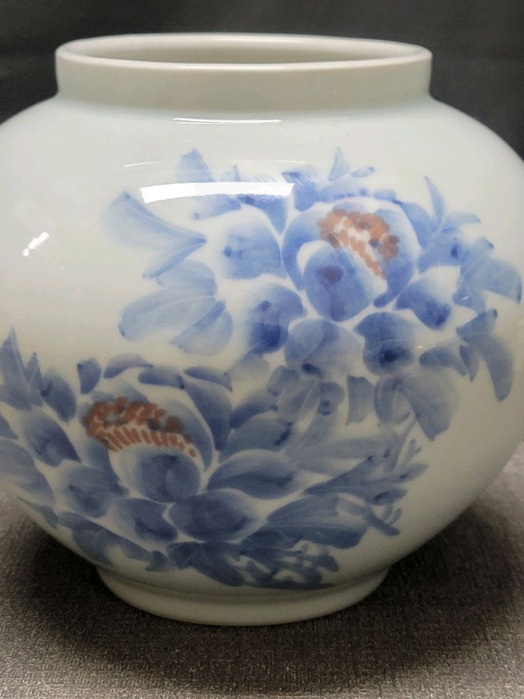 봉환요 백자 청화 모란문호 도자기 이미지