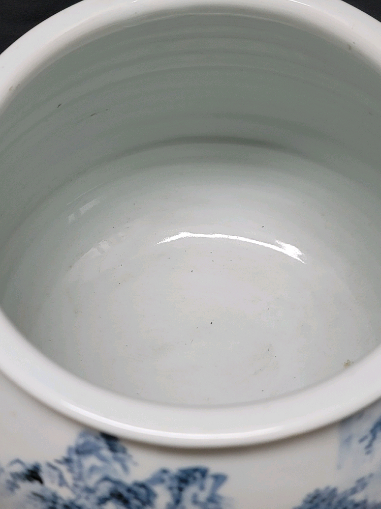 백석요 백자 청화 산수문 광구호 도자기 이미지