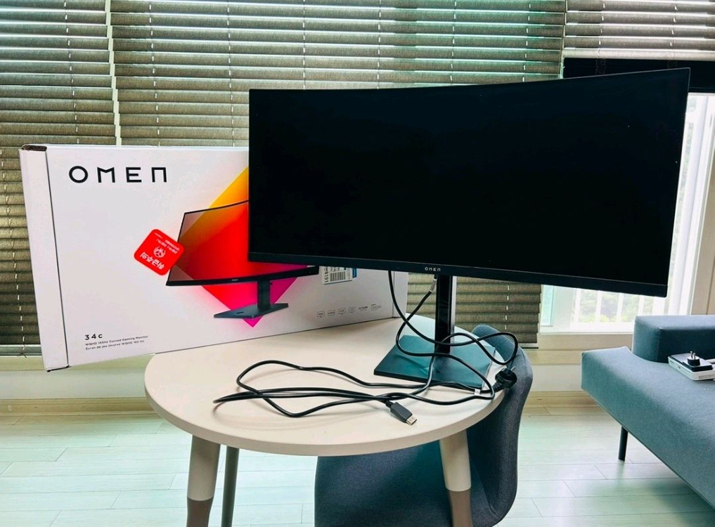 커브드 모니터 HP OMEN 34C 34 WQHD 165hz 이미지