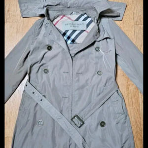 정품,최상급)버버리 후드(탈부착) 트렌치 코트, 베이지색, 사이즈 55 이미지