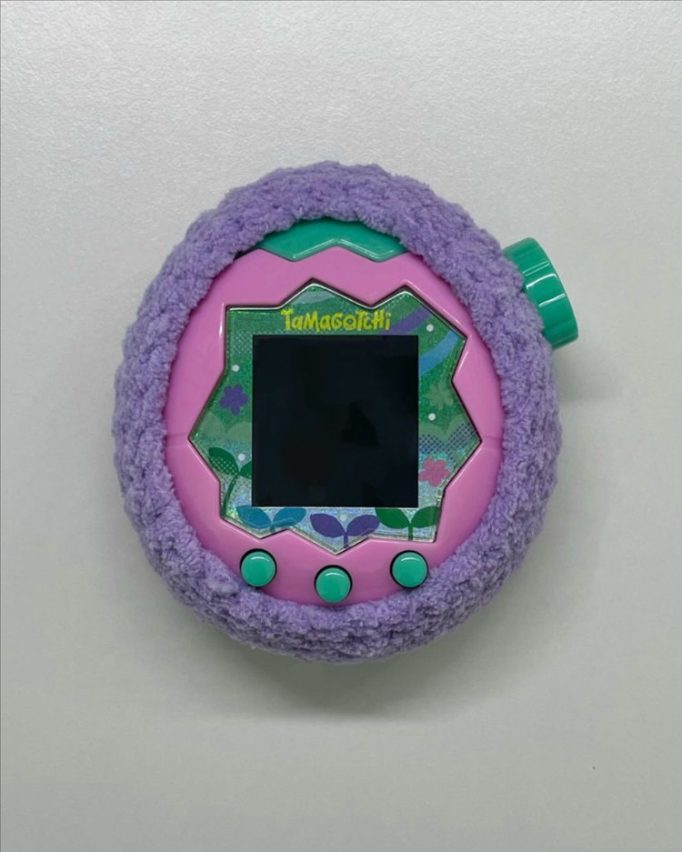 다마고치 파라다이스 뜨개 커버 케이스 핑크 퍼플 소라 이미지