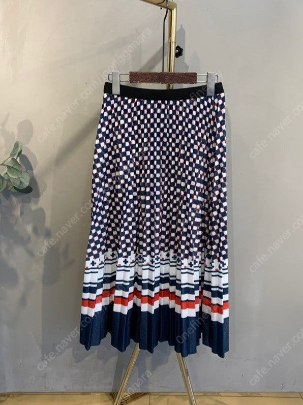 [새상품] 유니크 패턴 플리츠 롱스커트 / 밴딩 프리 / 핏 예쁜 데일리템 이미지