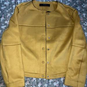 자라 노랑 트위드 스웨이드 자켓 m 이미지