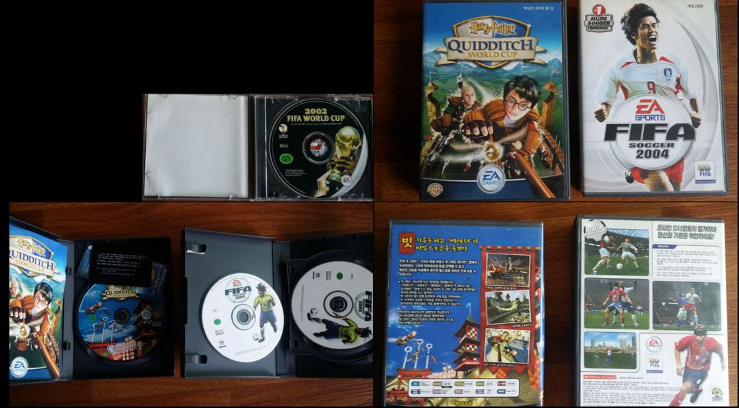 고전 PC 게임 피파 2004, 데빌 메이 크라이4, 해리포터, 반지의 제왕, 브루드워, 워크레프트3, 디아블로2 이미지