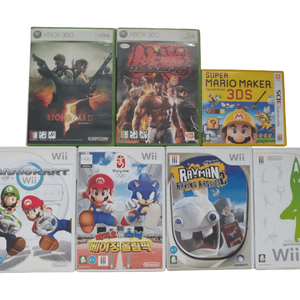 닌텐도 위 마리오 카트, 마리오 베이징 올림픽, 엽기토끼 2, 위핏, 엑스박스 360, 바이오하자드5, 철권6 이미지