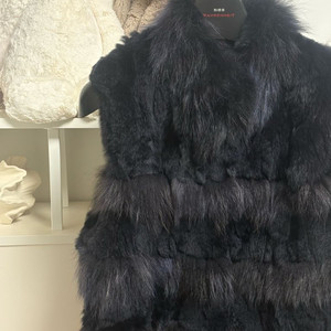 알토 천연모피 퍼 베스트 네이비 66 이미지