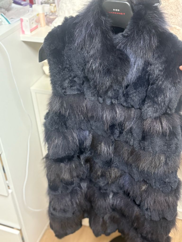 알토 천연모피 퍼 베스트 네이비 66 이미지