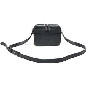 페라가모 블랙 해머드 카프스킨 간치니 로고 크로스백 / 24-0410 745702 이미지