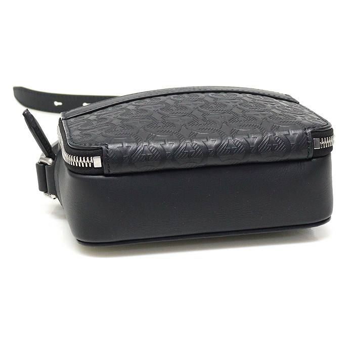 페라가모 블랙 해머드 카프스킨 간치니 로고 크로스백 / 24-0410 745702 이미지