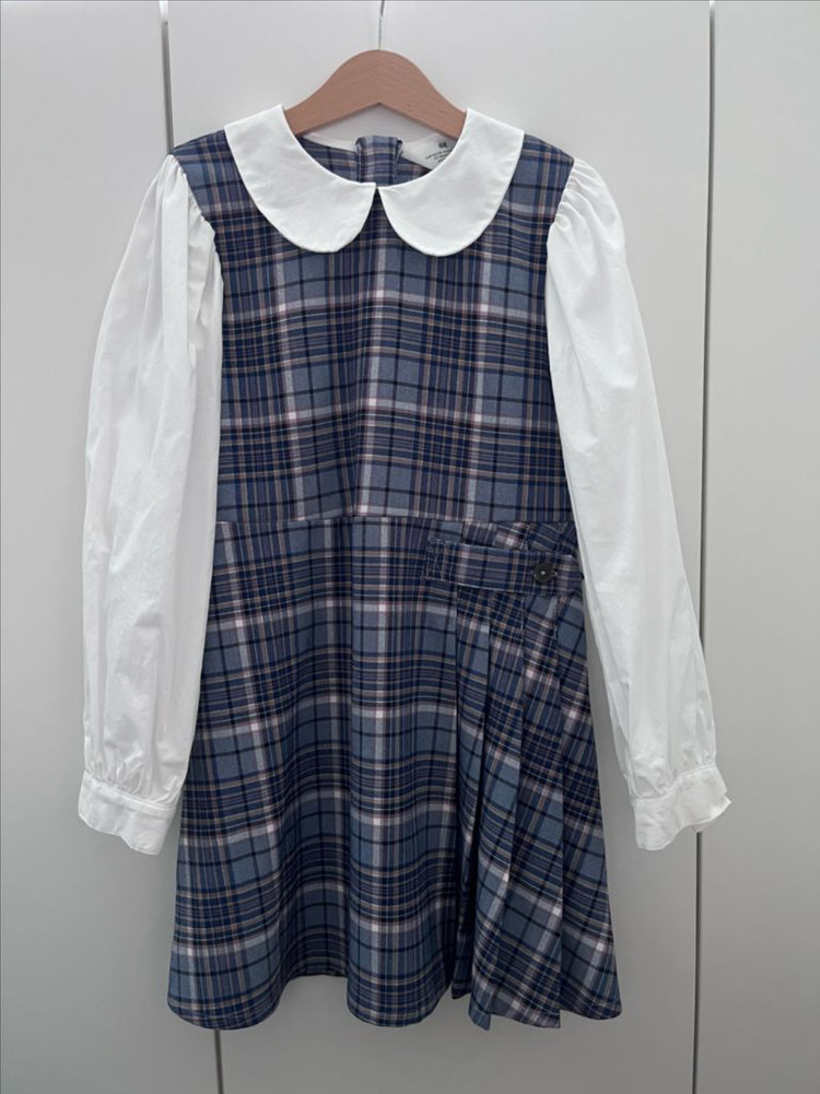 H&M 체크 블라우스 원피스 130 사이즈, 치크 봄가을용 트렌치 코트 130 사이즈 이미지