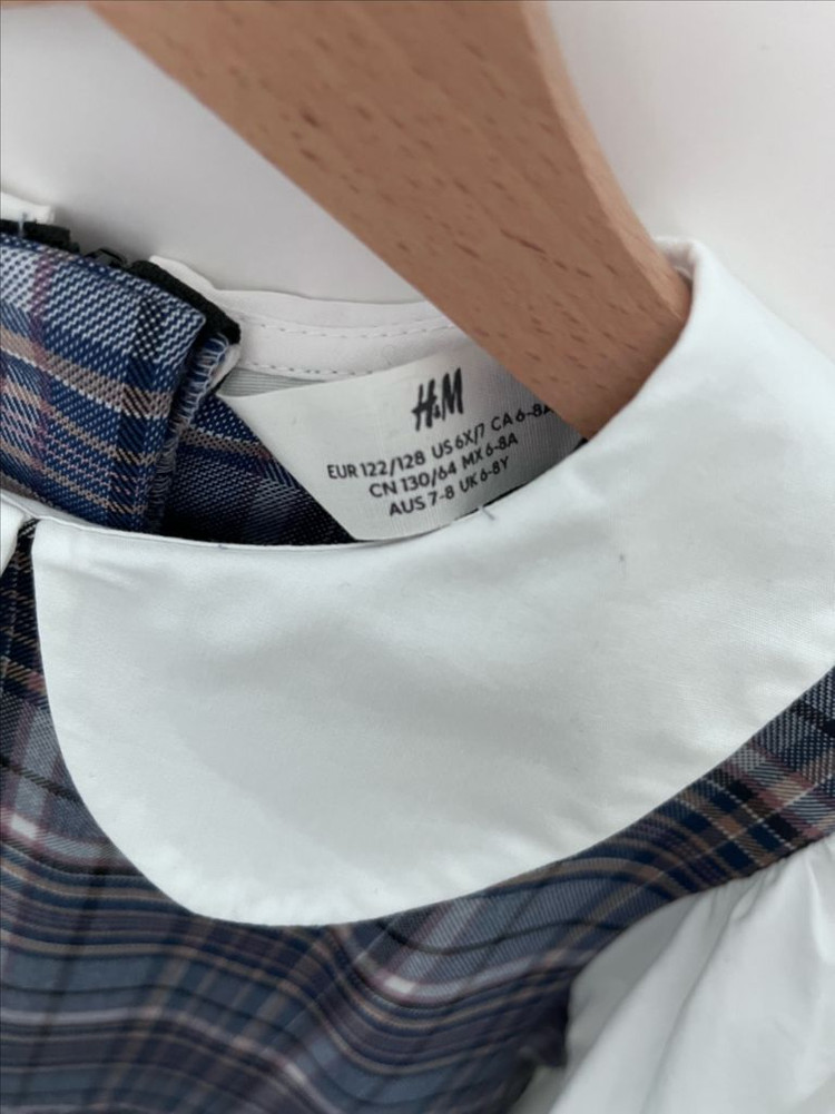 H&M 체크 블라우스 원피스 130 사이즈, 치크 봄가을용 트렌치 코트 130 사이즈 이미지