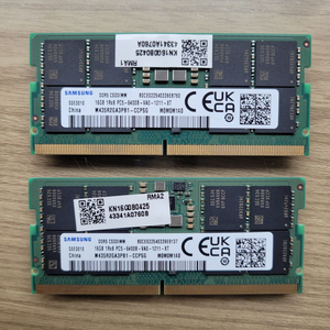 삼성 DDR5 16GB (PC5-6400)16G 노트북용 2개,최근제품 2025년6월 생산 이미지