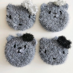 모노크롬 키티 / 베레모곰 핸드메이드 수세미 이미지