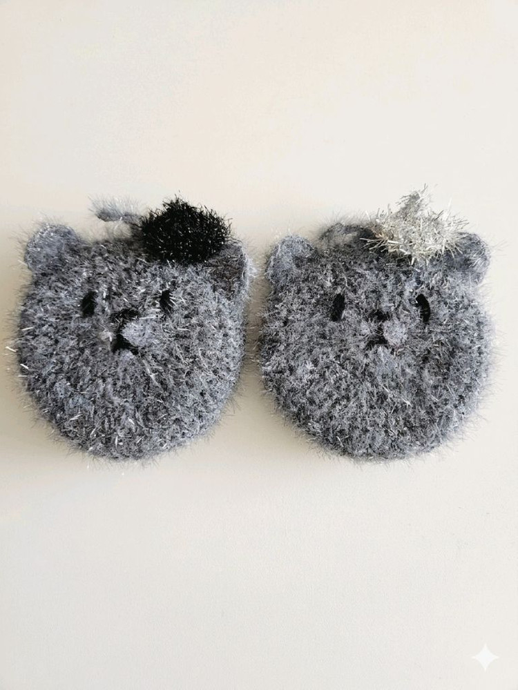 모노크롬 키티 / 베레모곰 핸드메이드 수세미 이미지